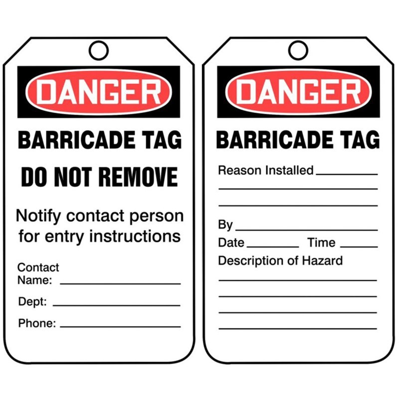 Accident Prevention Safety Tags